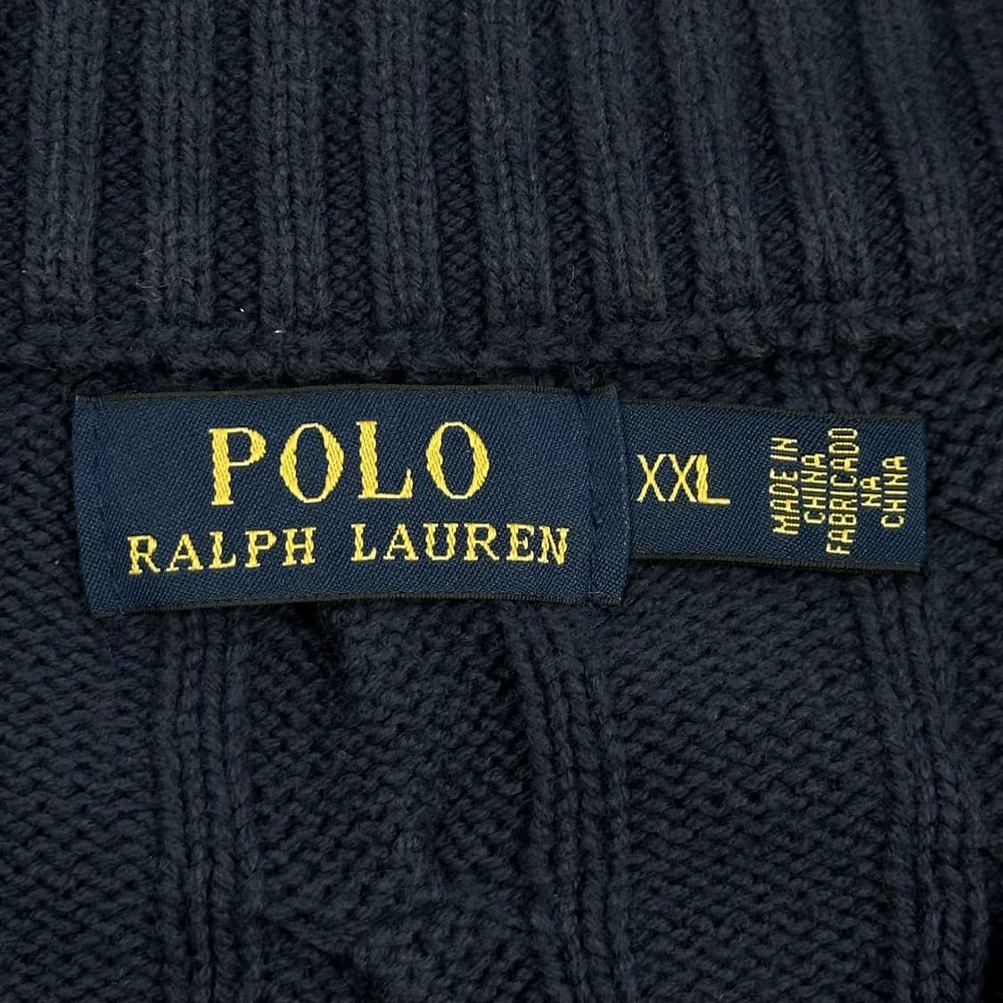 폴로 랄프로렌 클래식 반집업 케이블 니트 네이비 2XL 상품이미지5