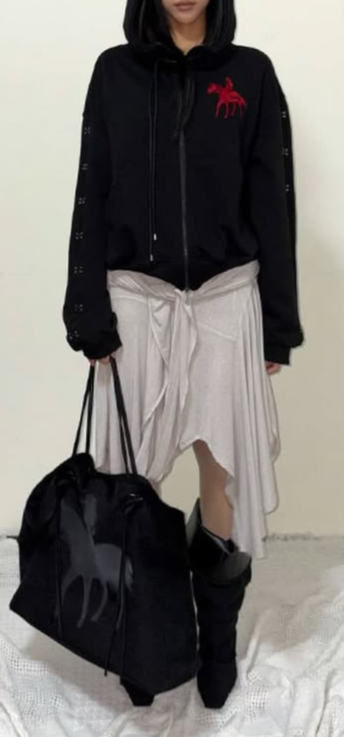 새상품 / 2000아카이브 / 홀스 백 블랙 상품이미지4