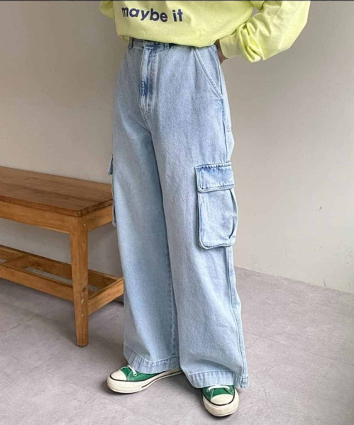 차오패닉 와이드 데님 카고 팬츠 상품이미지1