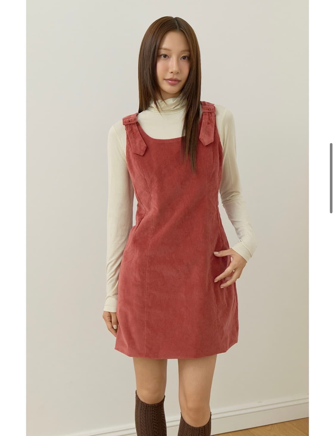 (새상품) w컨셉 코듀로이 멜빵 원피스(정가169,000) 상품이미지1