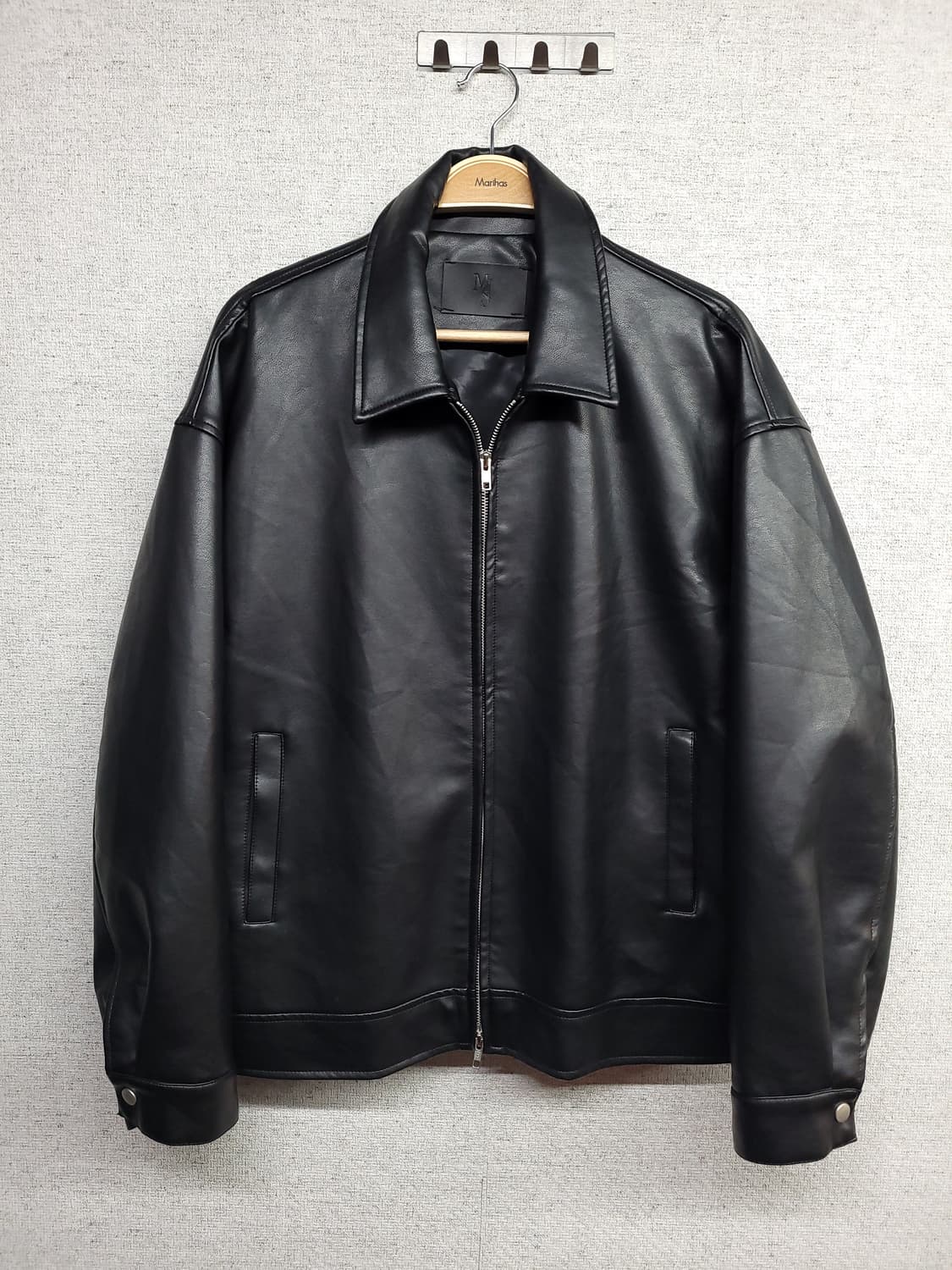 무드인사이드 투웨이 비건 레더 자켓 상품이미지1