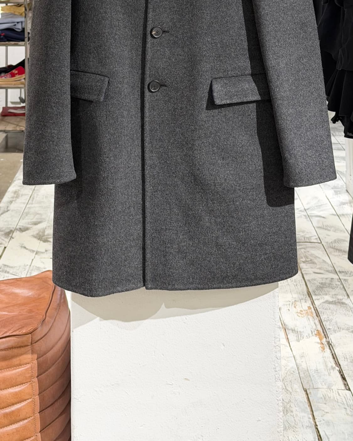 질샌더 그레이 싱글 울 코트 상품이미지5