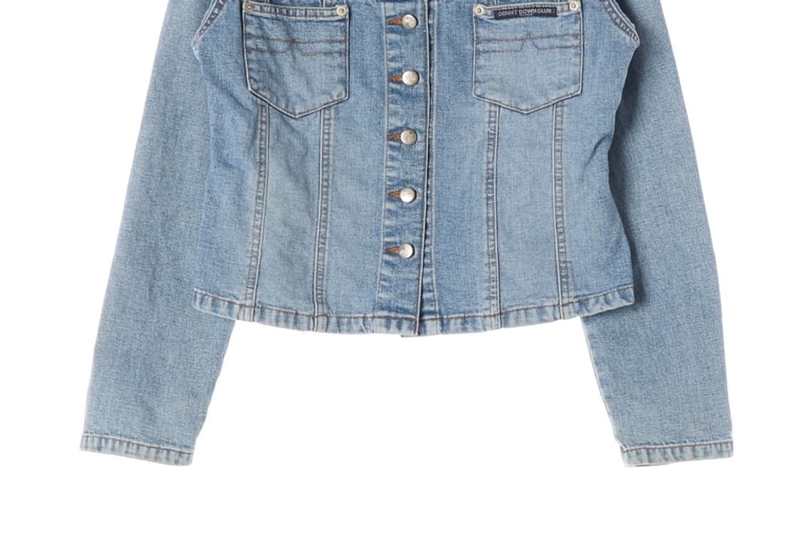 COUNT DOWN CLUB 화이트 배색 빈티지 데님 자켓 95 상품이미지4