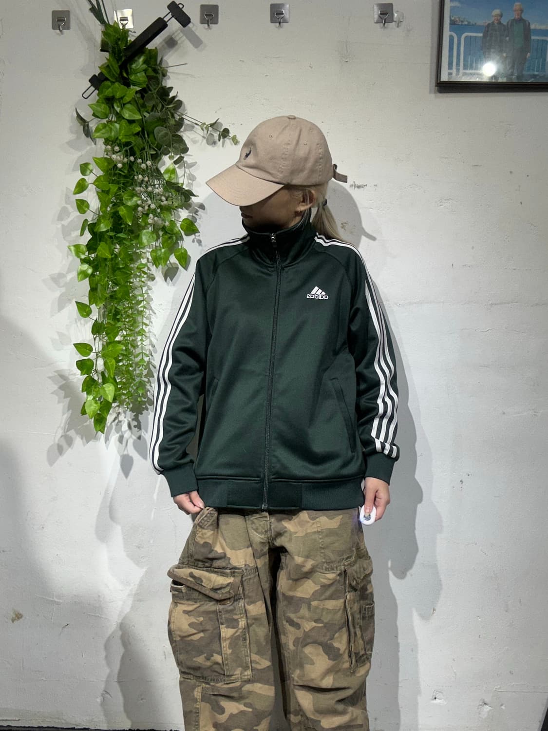 아디다스 그린 화이트 삼선 트랙탑 져지 M 상품이미지2