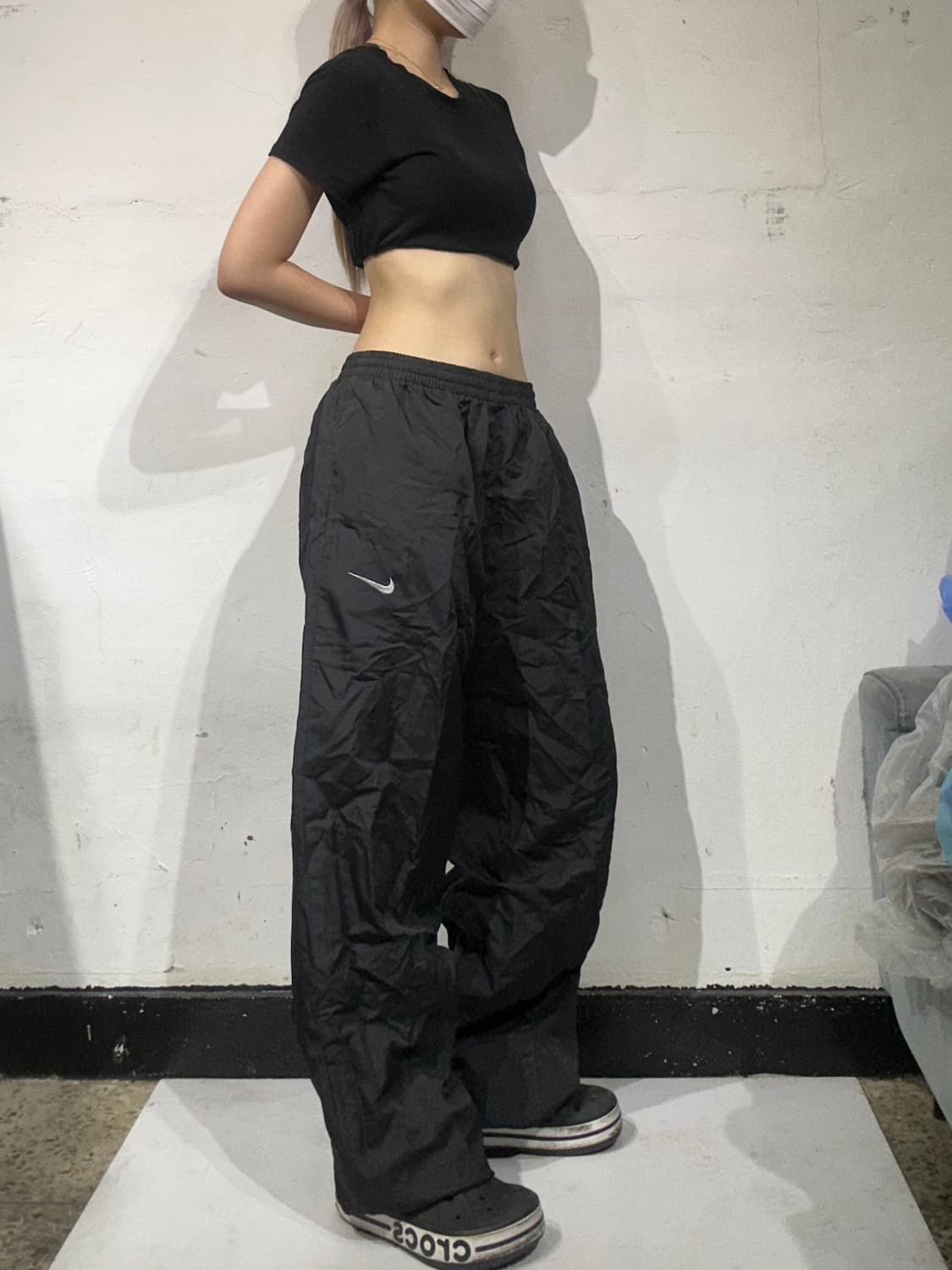 나이키 블랙 유벤 와이드 트랙 팬츠 L 상품이미지1