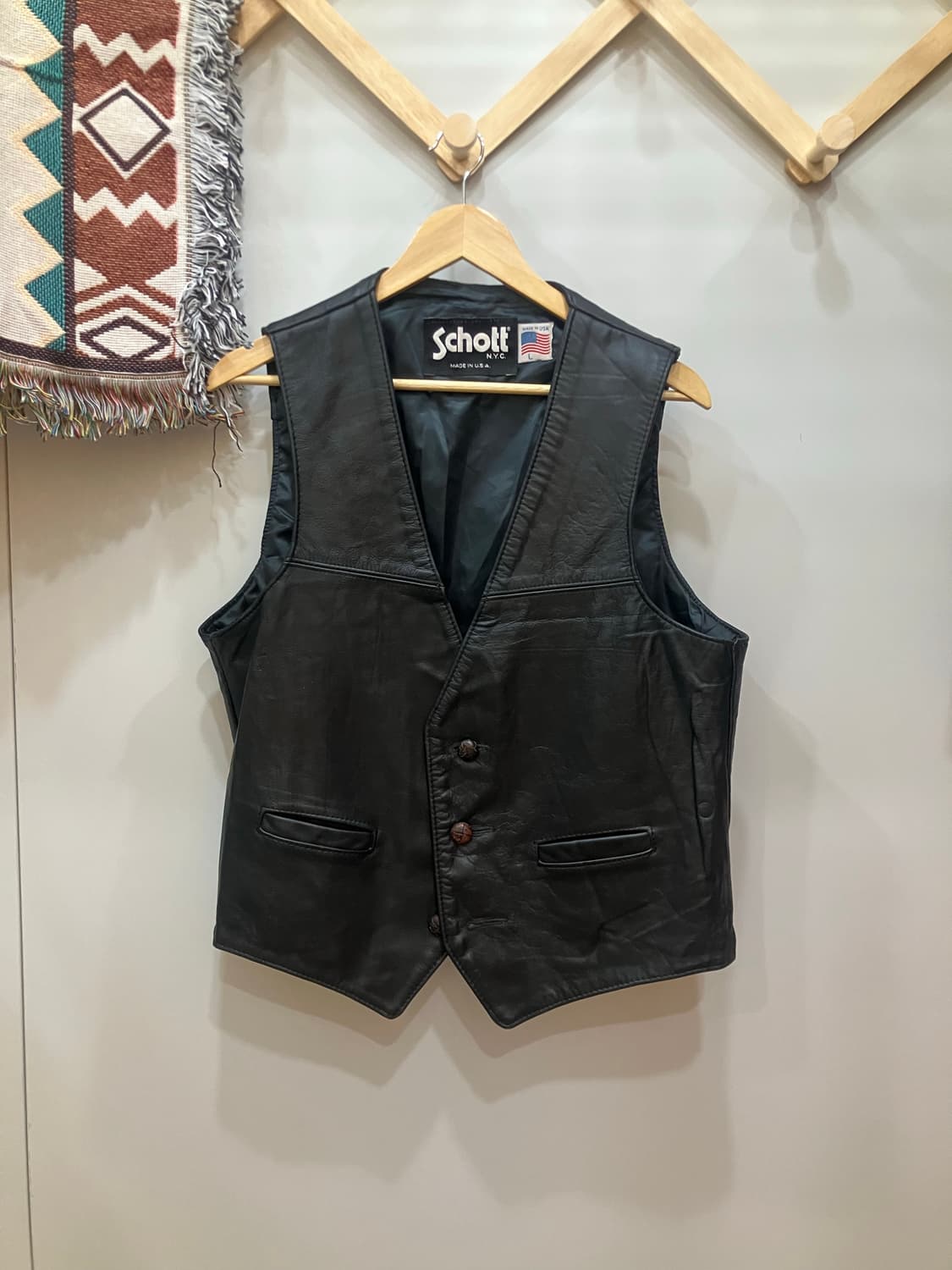 schott 424v 쇼트 레더 베스트 상품이미지1