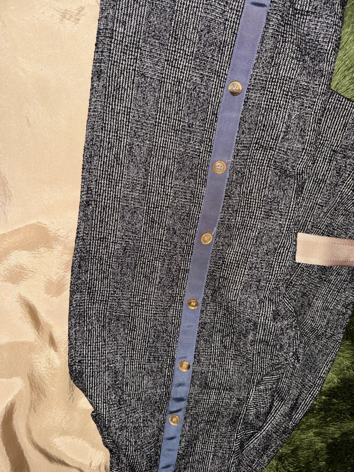 [1] DIGAWEL 디가웰 글렌 체크 울 큐프라 벨티드 하프 코트 상품이미지6