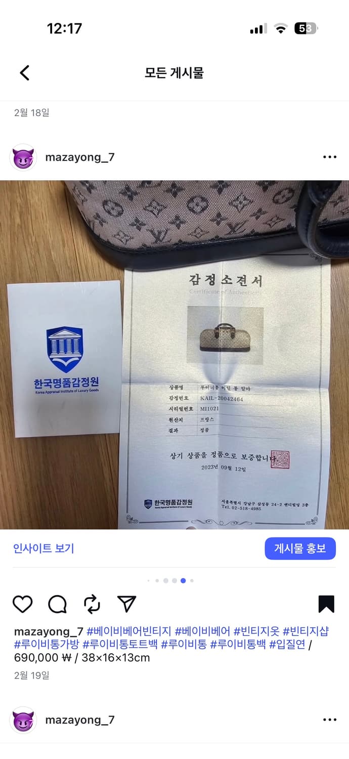 (정품)루이비통 토트백 상품이미지5