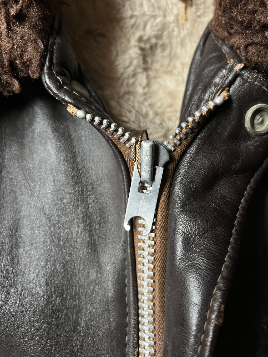 [L]7~80s USA 빈티지 쉐르파 라이닝 리얼레더 G-1 플라이트자켓 상품이미지7