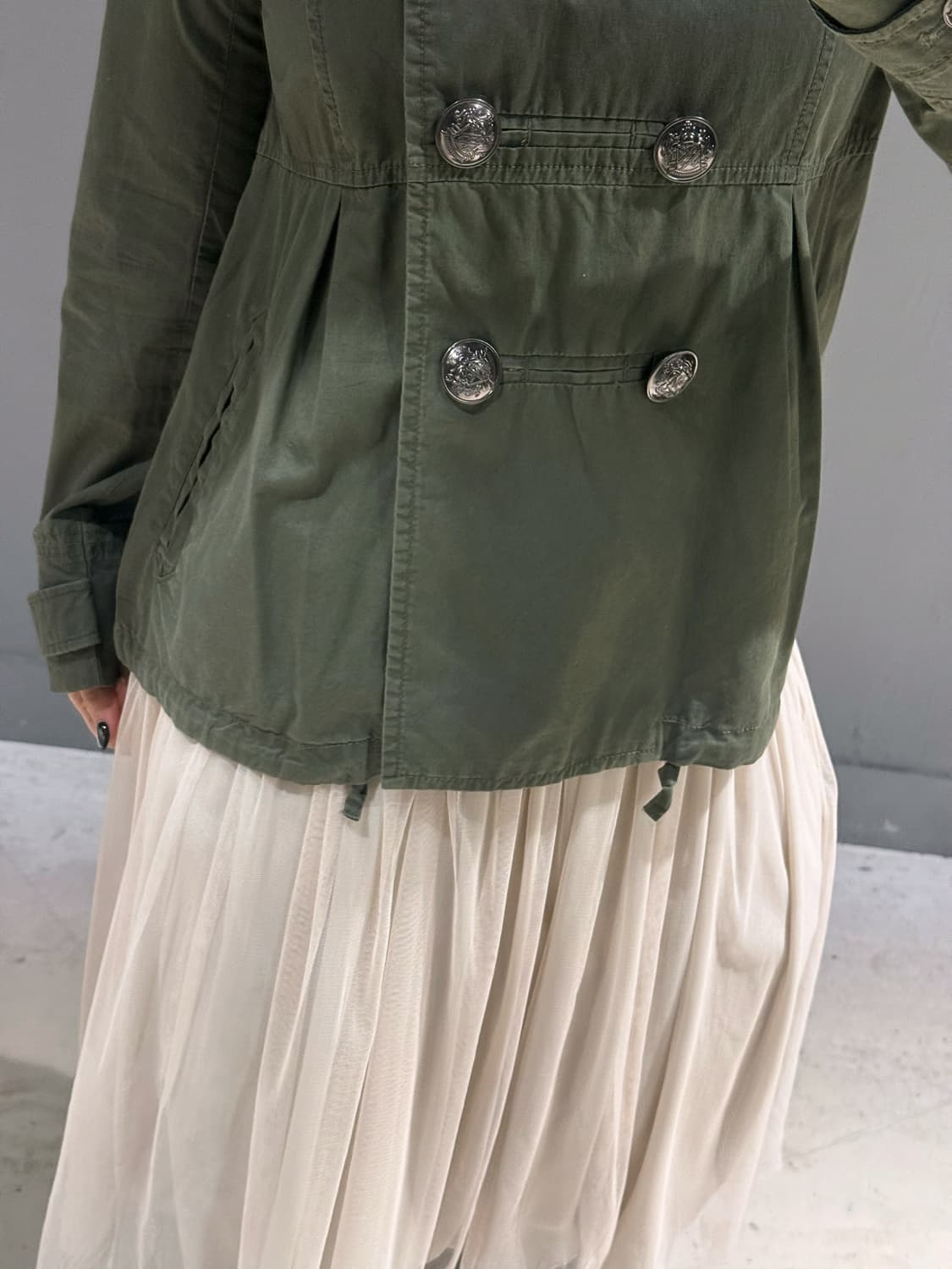 double button detail hood jacket 상품이미지3