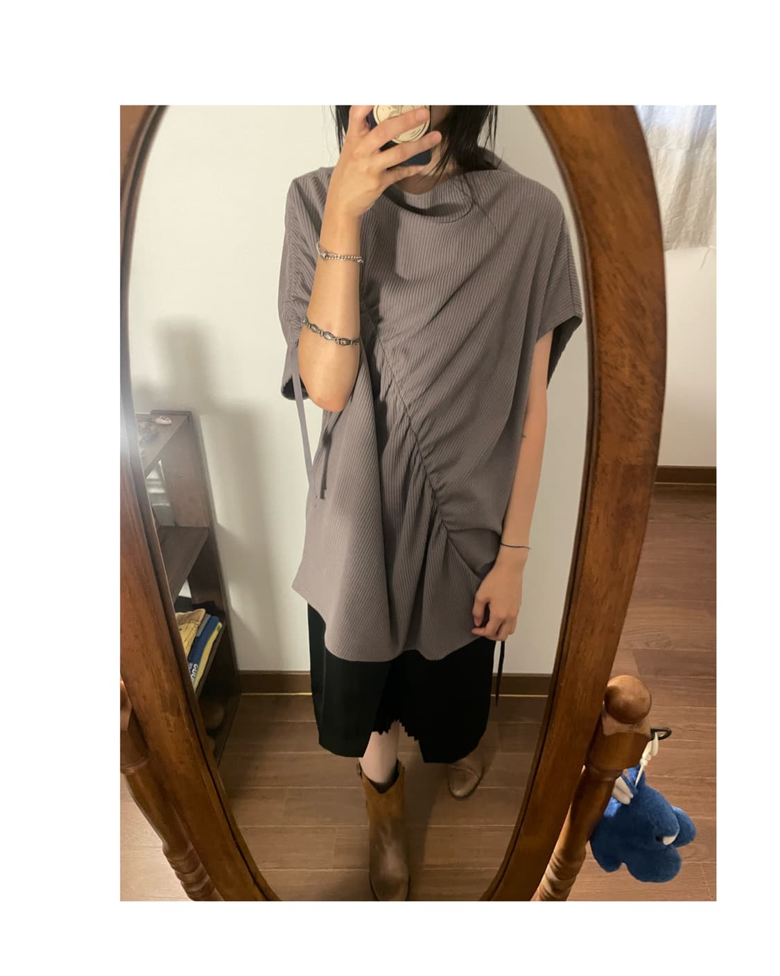Asymmetric shirring sleeveless 상품이미지7