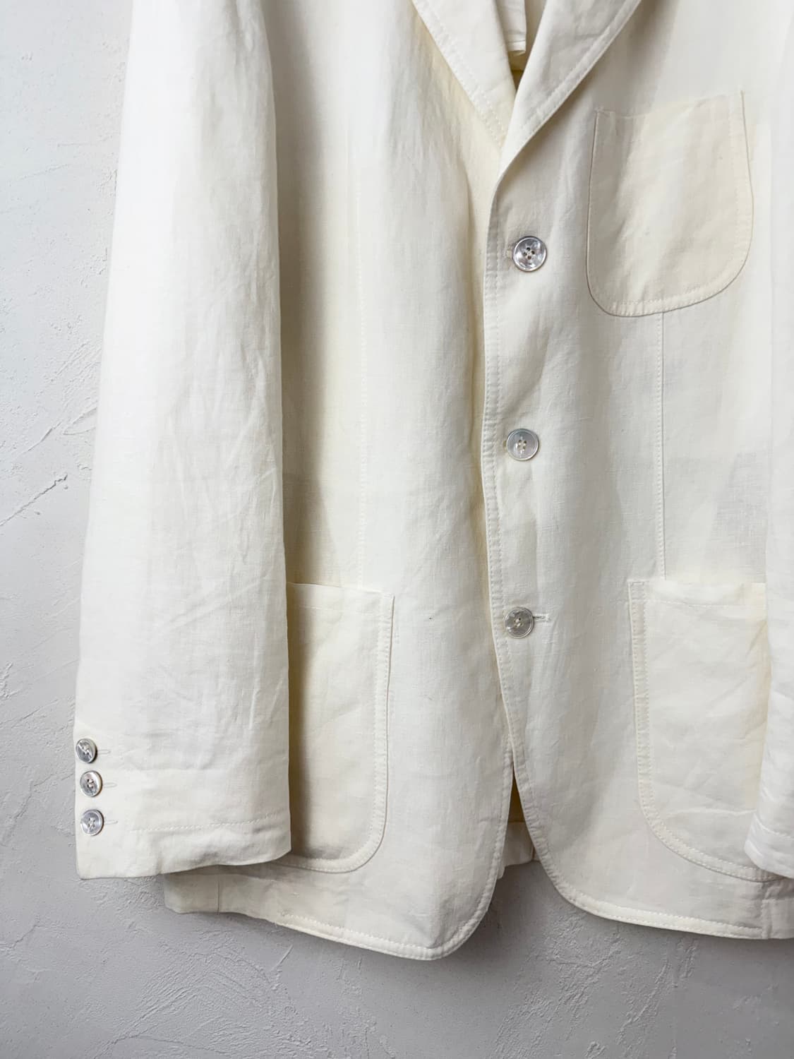 90s 이태리 리넨 테일러드 자켓 상품이미지2