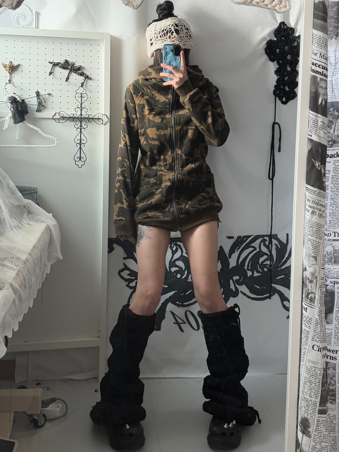 • Military High Neck Hooded Zip-Up 상품이미지2