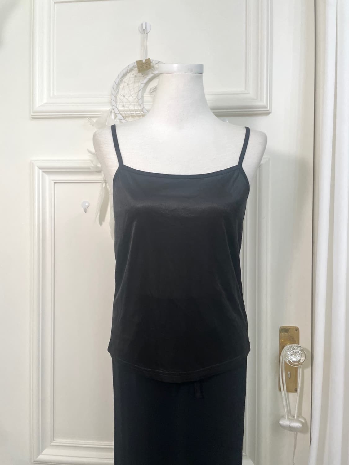 black sheer shirring bow top&skirt set 상품이미지7