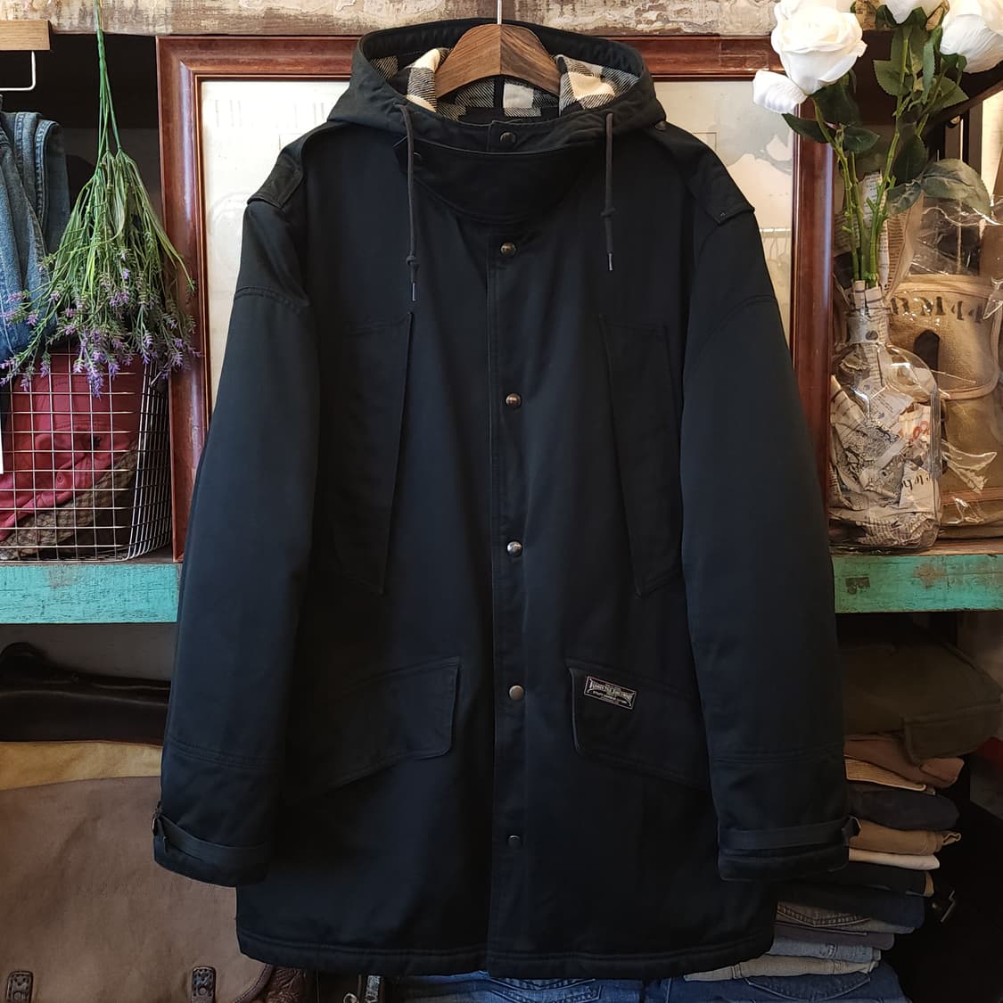 00년대 폴로 진스 컴퍼니 초고밀도 원단 미공군 B-9 밀리터리 파카 L 상품이미지2