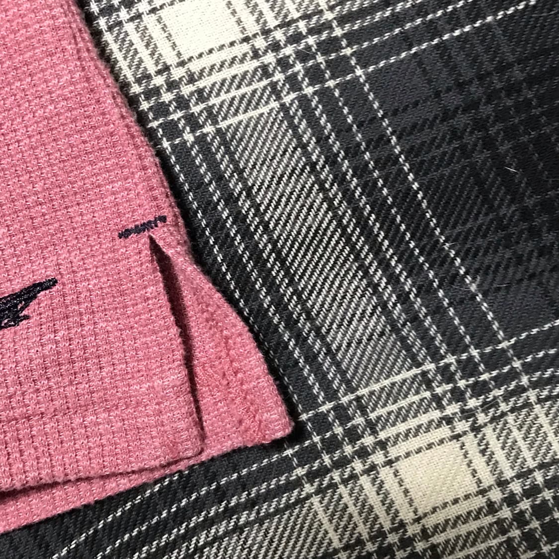 재팬 빈티지 핑크 와플 헨리넥 상품이미지4