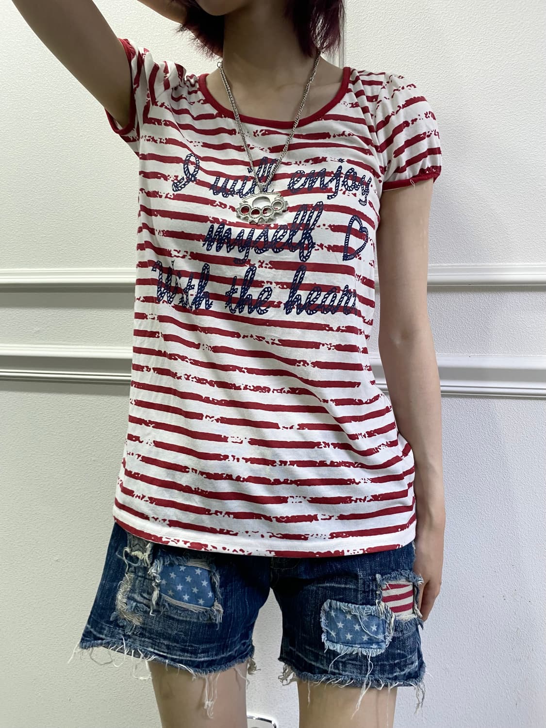 Kitsch&Y2K Red Stripe Tee 상품이미지1