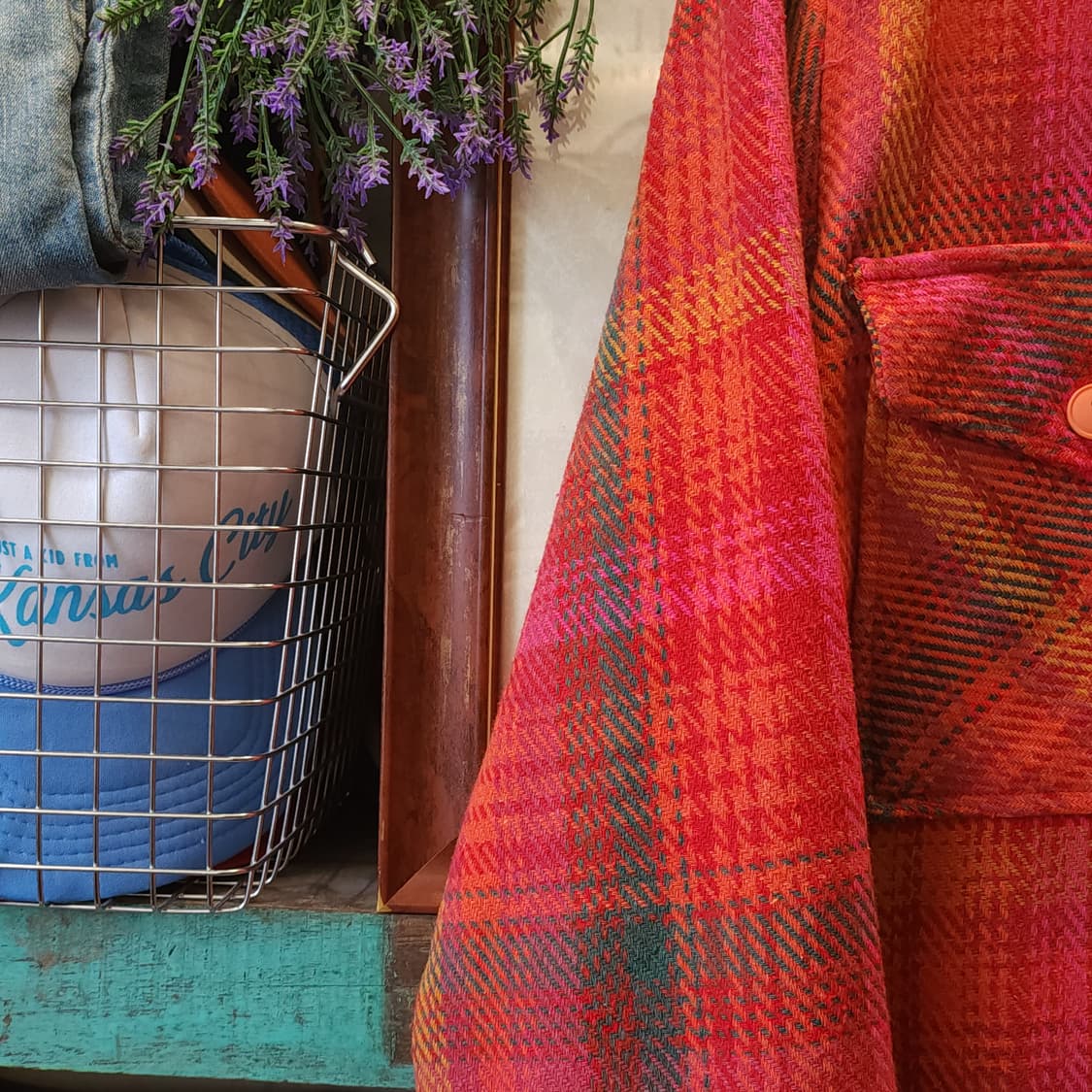 90s 아메리칸 빈티지 체크셔츠 헤비 플란넬 워크셔츠 레드 비비드 L 상품이미지5