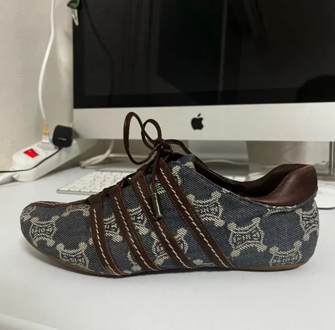 올드셀린느 아카이브 트리오페 데님/레더 스니커즈 상품이미지3