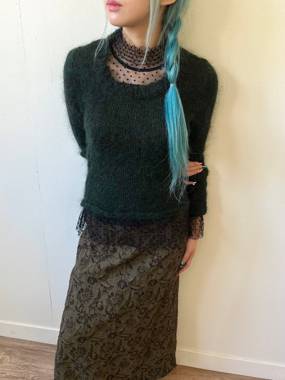 Ferris wheel 도트 시스루 블라우스 상품이미지5