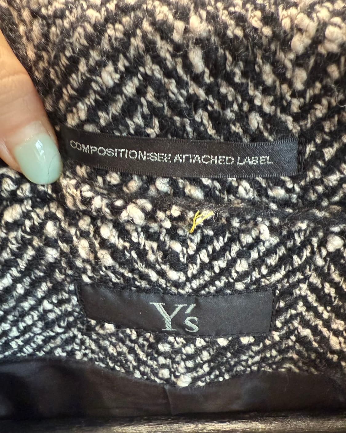 y’s 슬러브 얀 헤링본 미들 울 케이프 코트 상품이미지8