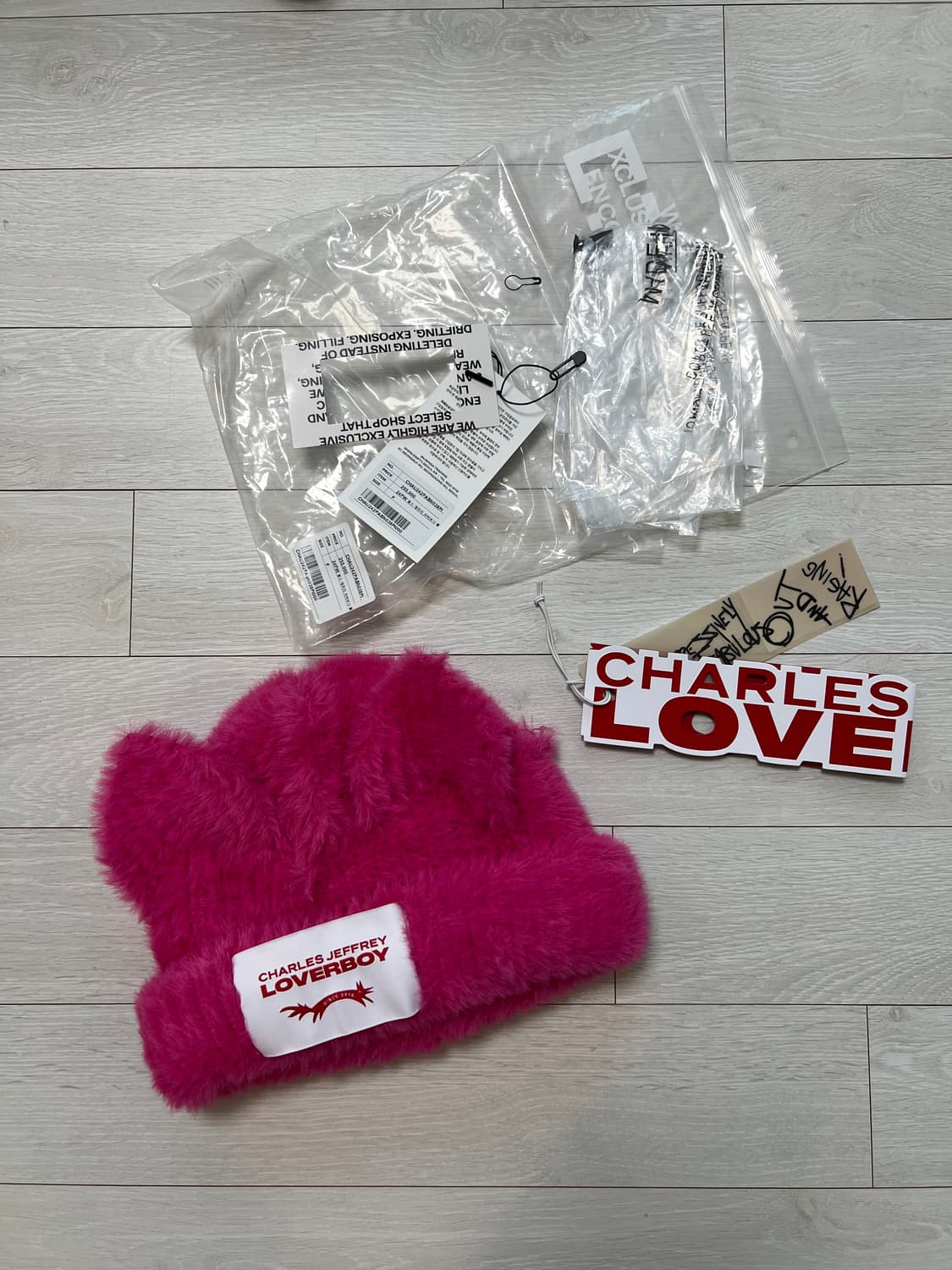 찰스제프리러버보이 플러피 청키 이어 비니 핑크 상품이미지4