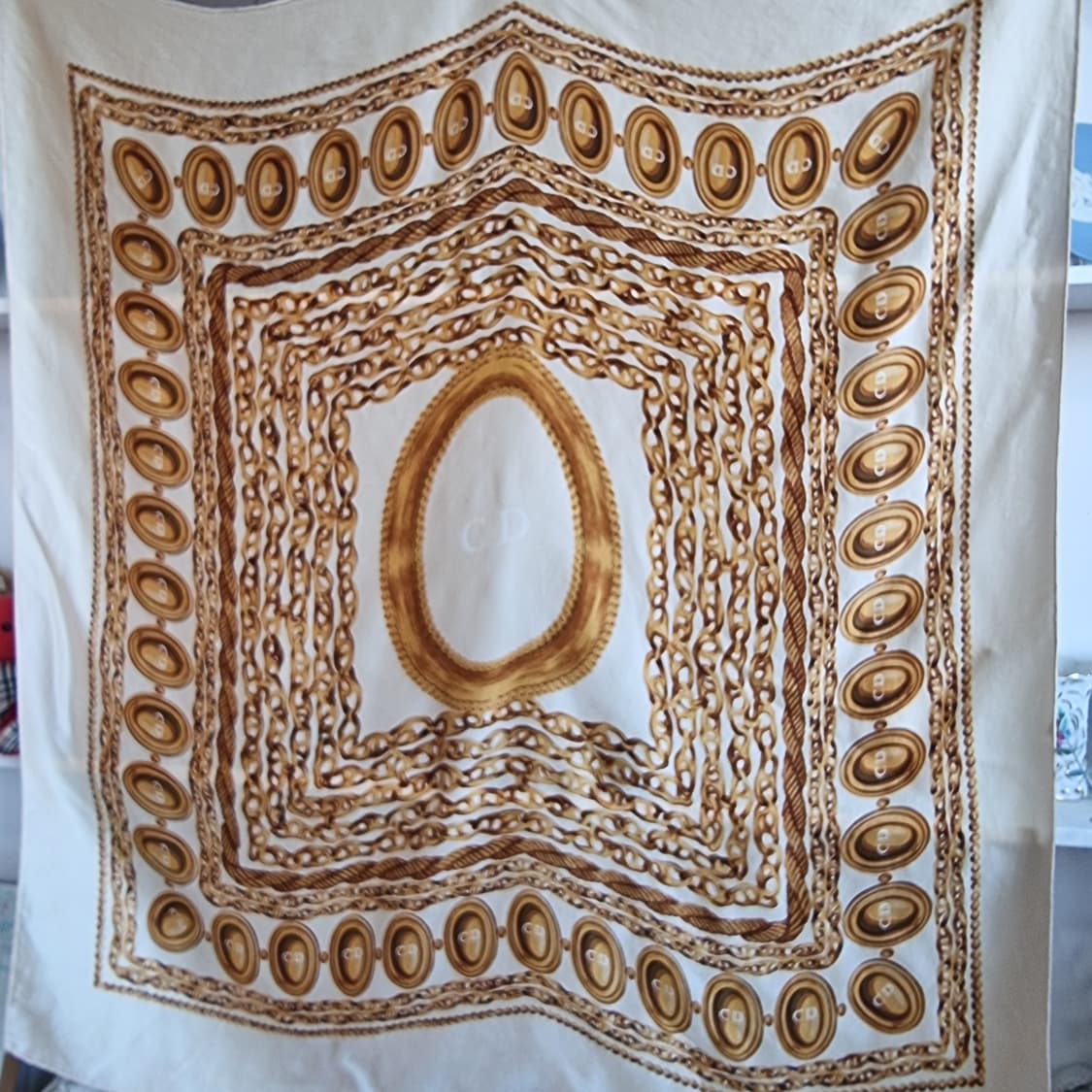 크리스챤 디올 스카프 아이보리 CD 로고 상품이미지6