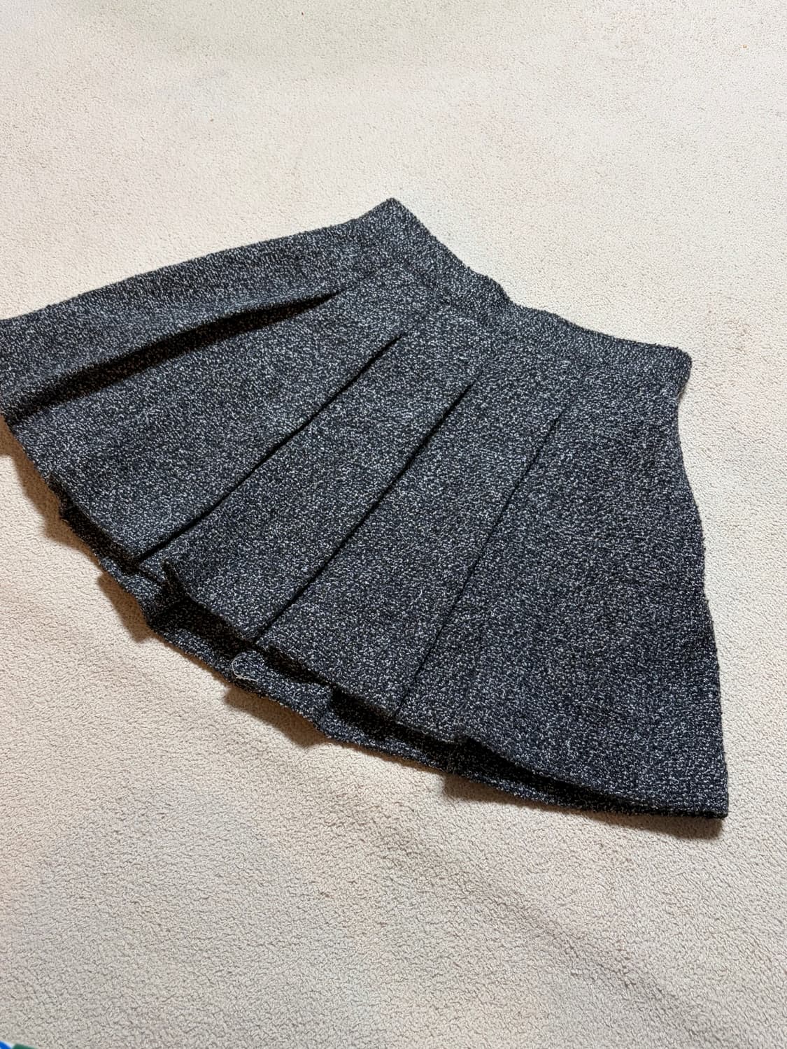 GROVE 트위드 플리츠 스커트 S 상품이미지3