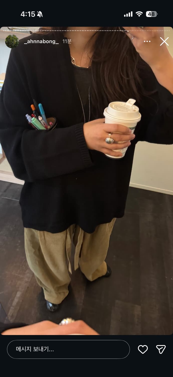 에토스 브이넥 컬러니트 블랙 상품이미지7