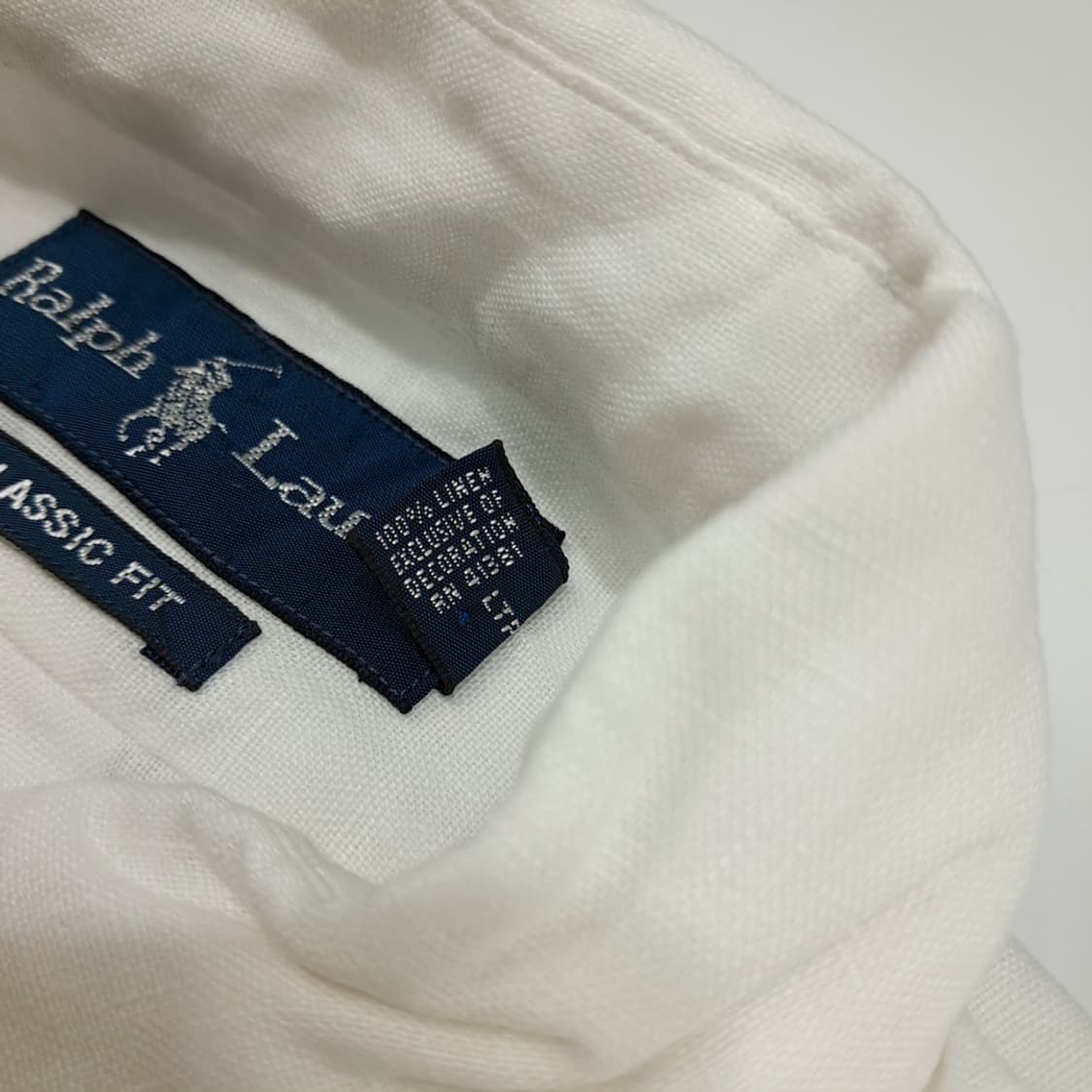 Cq687 S 폴로 랄프로렌 화이트 린넨 반팔 셔츠 남방 상품이미지4