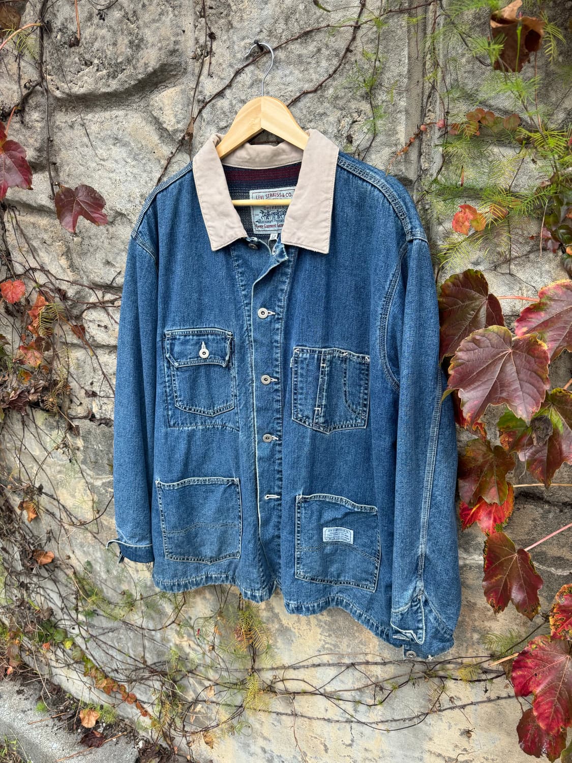 90s 리바이스 칼하트 트리플스티치 빈티지 데님 초어 자켓 상품이미지3