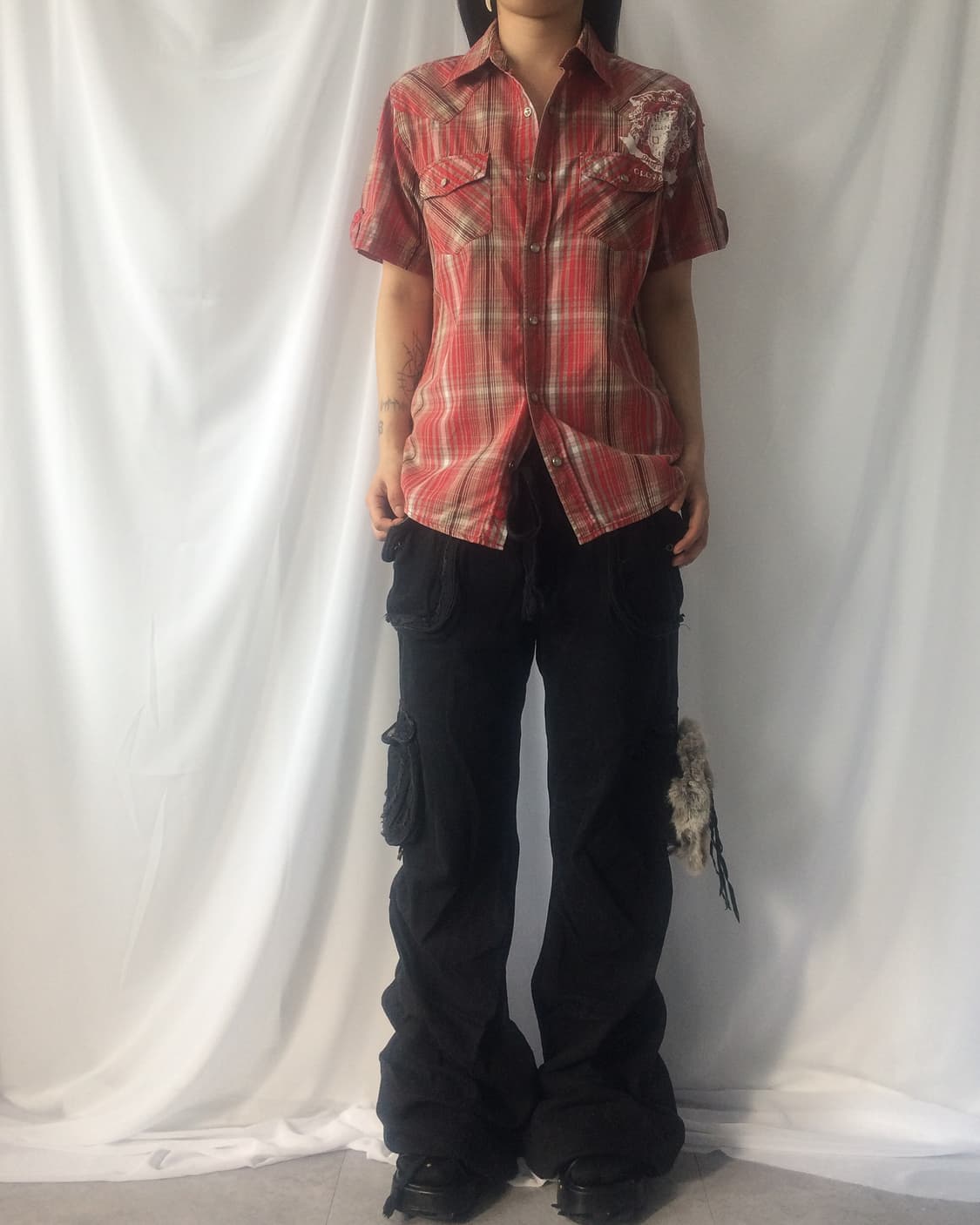 Printing point check pattern shirt 상품이미지5