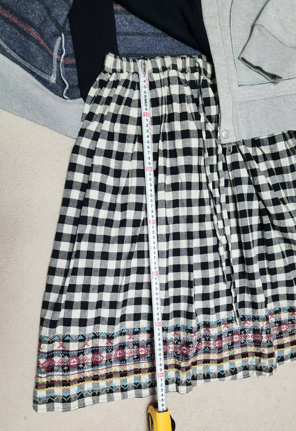 하구미 후드집업&니트& 체크치마 상품이미지6