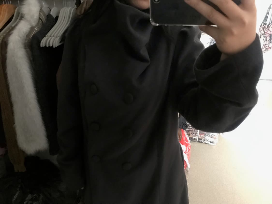 빈티지 더블 버튼 하이넥 코트 상품이미지2