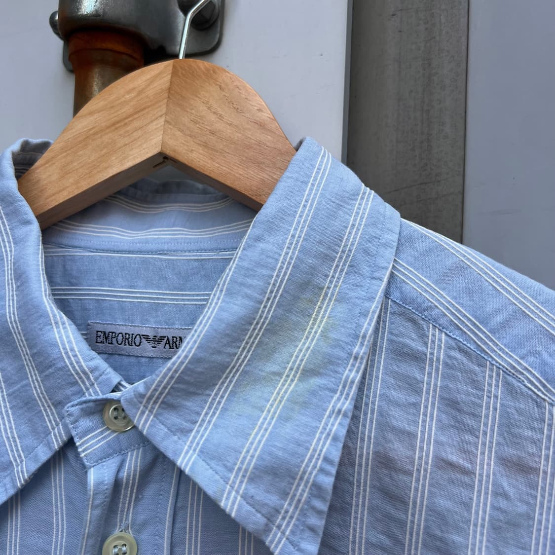 90‘s 엠포리오 아르마니 자가드 스트라이프 셔츠 상품이미지2