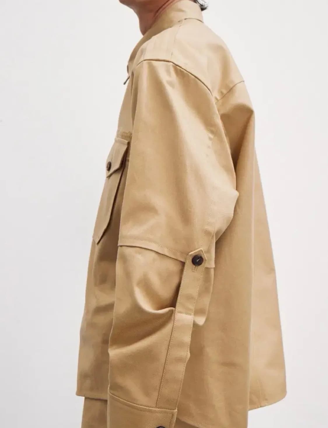 [할인] 렉토 23FW 플랩포켓 코튼 워크셔츠 베이지 상품이미지8