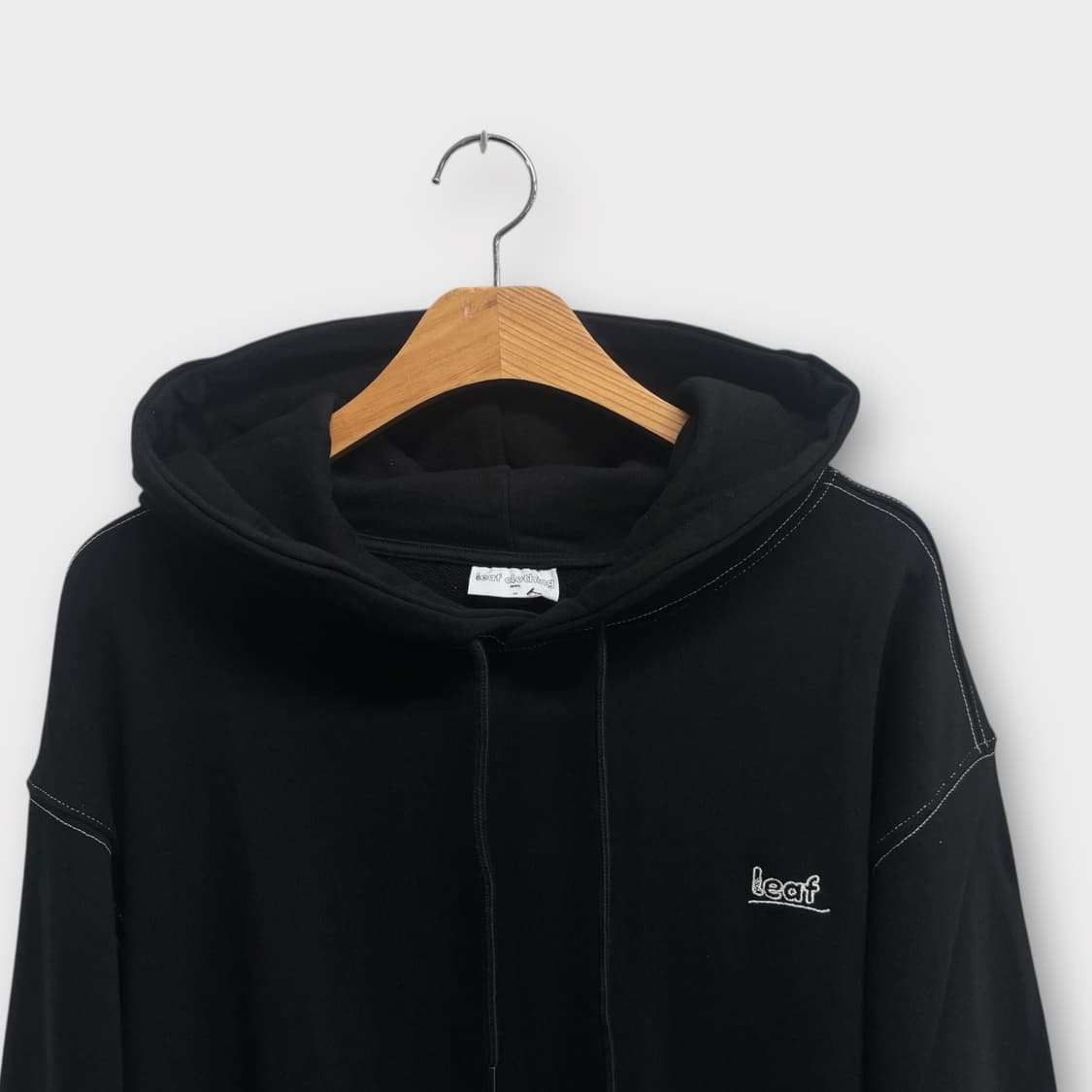 리프클로딩 leaf 블랙 스티치 후드 M 상품이미지2