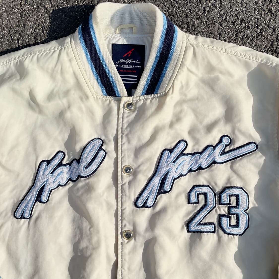 착샷o 90s 칼카니 대대장 화이트 올드스쿨 바시티 스타디움 자켓 XL 상품이미지4