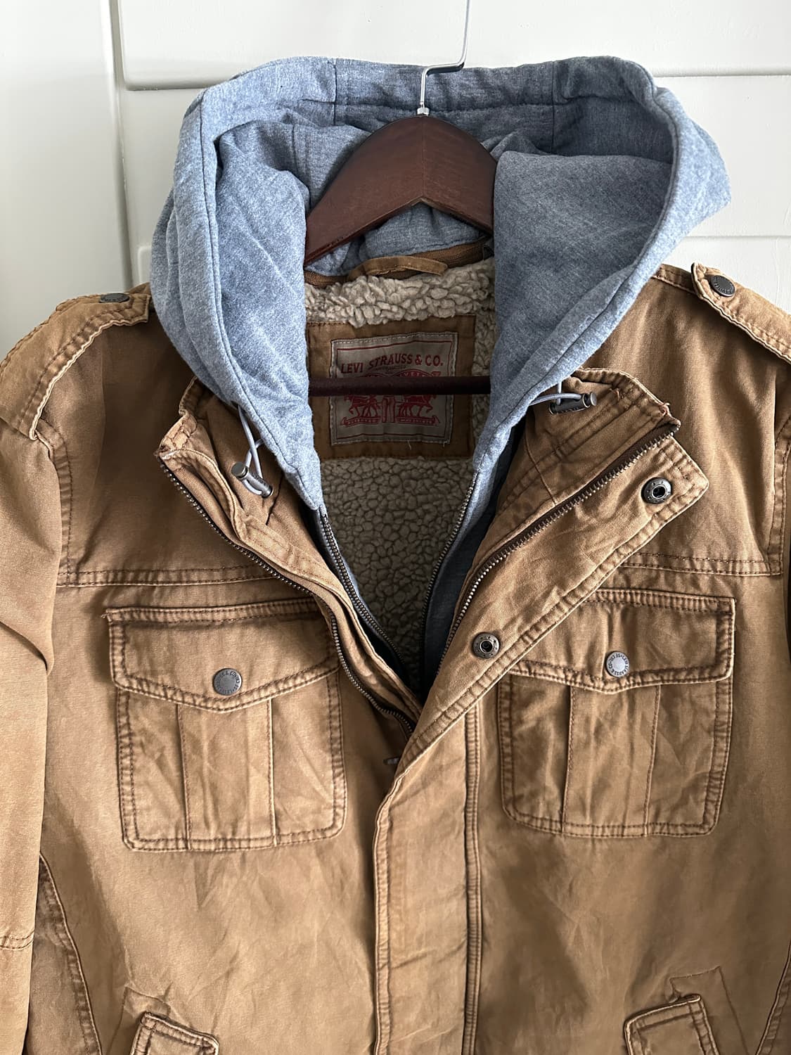 Levis 쉐르파 라이닝 밀리터리 후드 자켓 상품이미지2