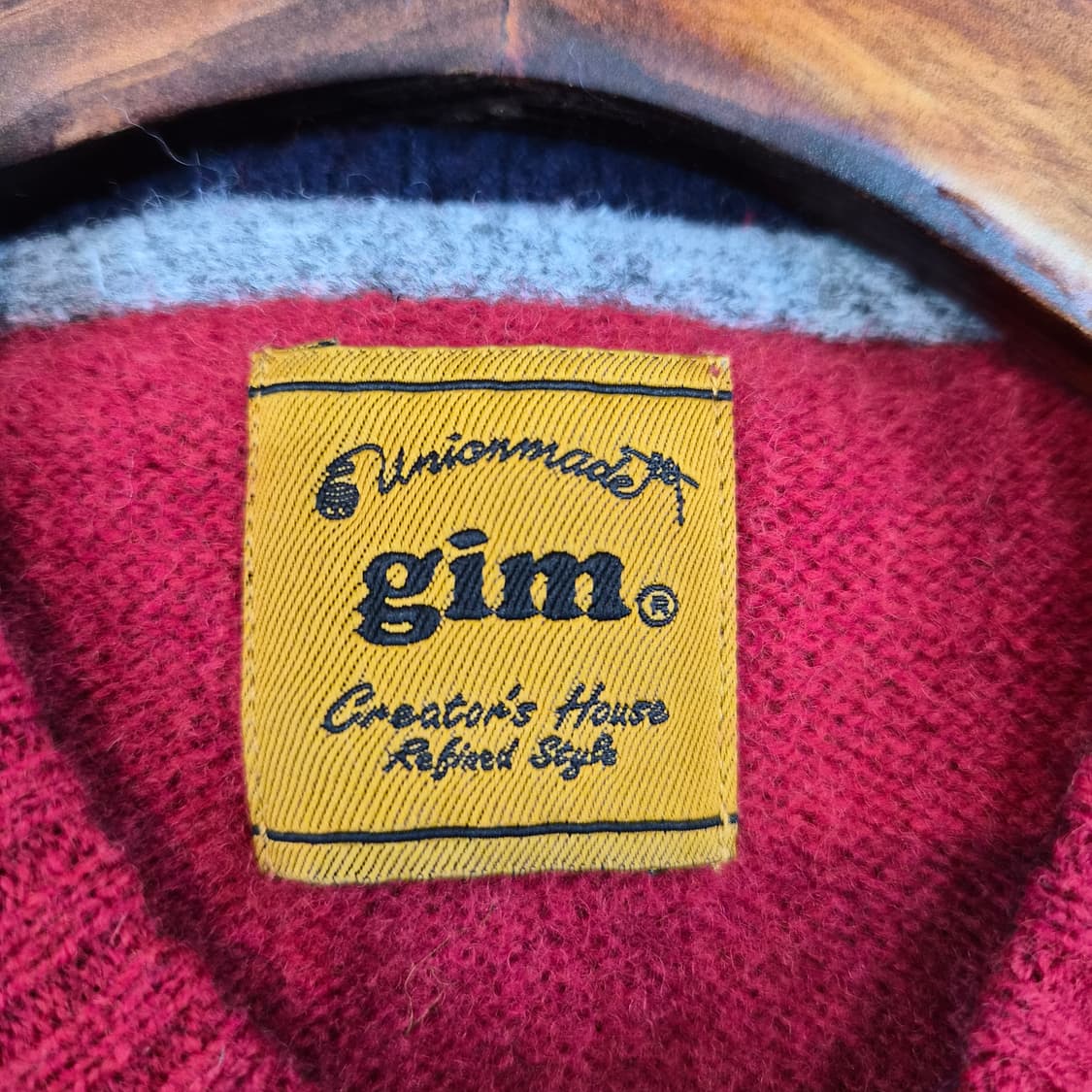 울100%  다크레드 크루넥 니트 상품이미지9