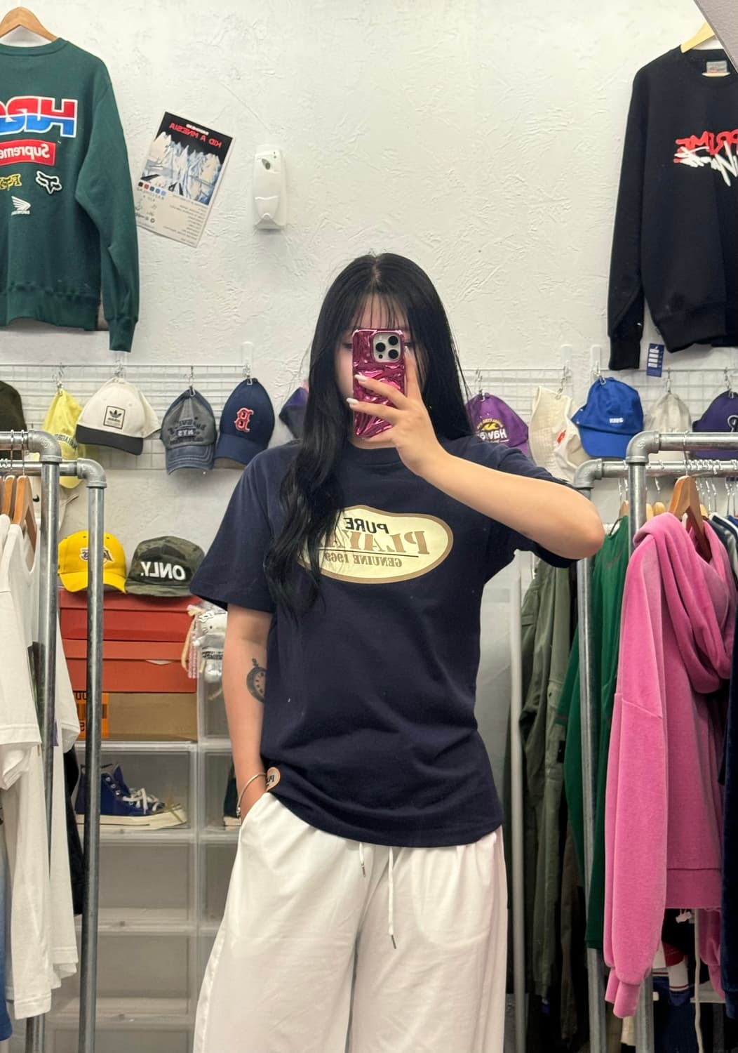 PURE PLAYAZ PRODUCT USA 네이비 반팔티 L 상품이미지1