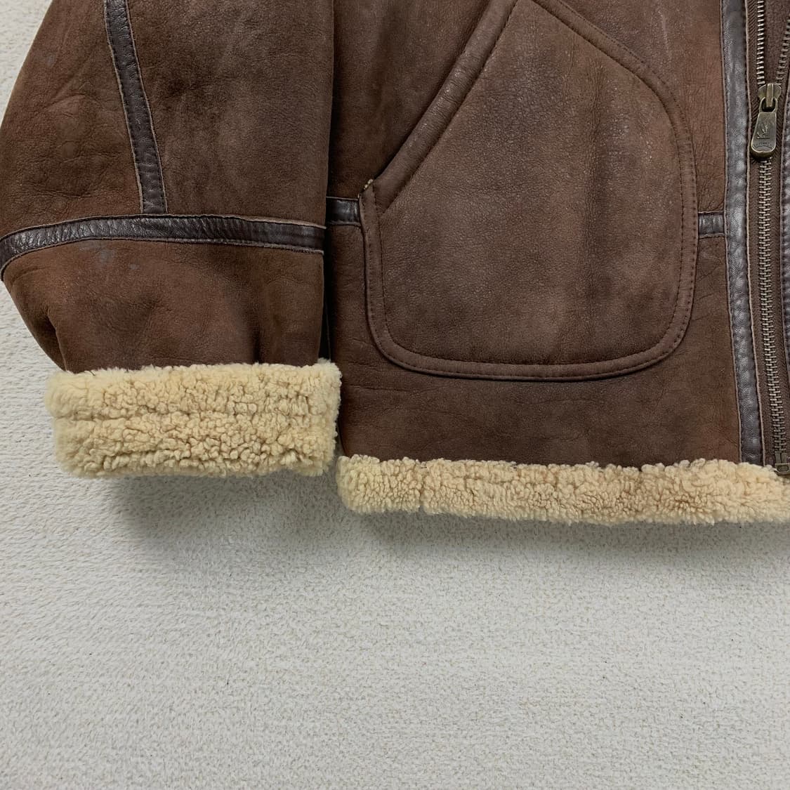 90s 노티카 램스킨 시어링 B-3 무스탕 플라이트 자켓 상품이미지5