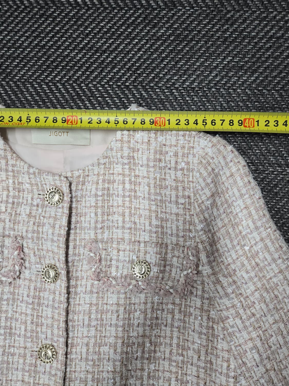 지고트 JIGOTT 핑크 트위드 자켓 상품이미지6