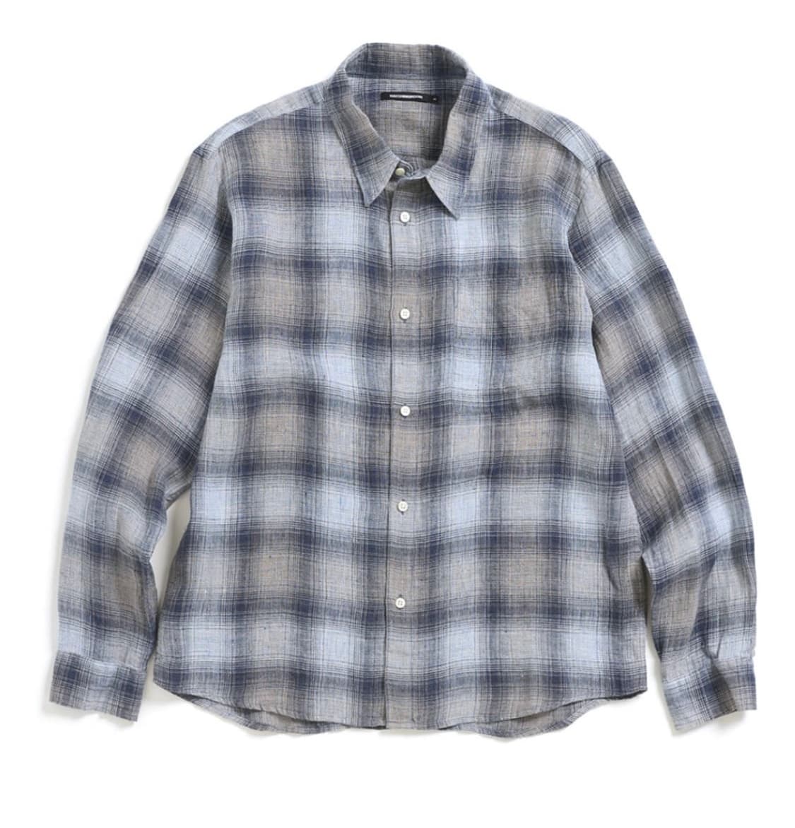 [2] 해칭룸 뮤지엄 셔츠 린넨체크 블루그레이 상품이미지1