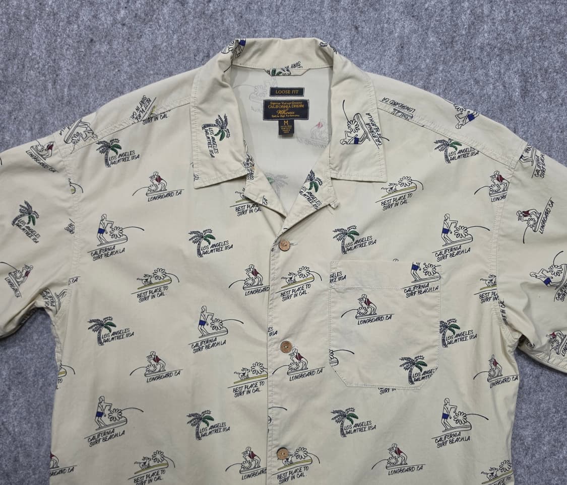 후아유 캘리포니아드림 루즈핏 하와이안 서퍼 반팔 셔츠 M 상품이미지3