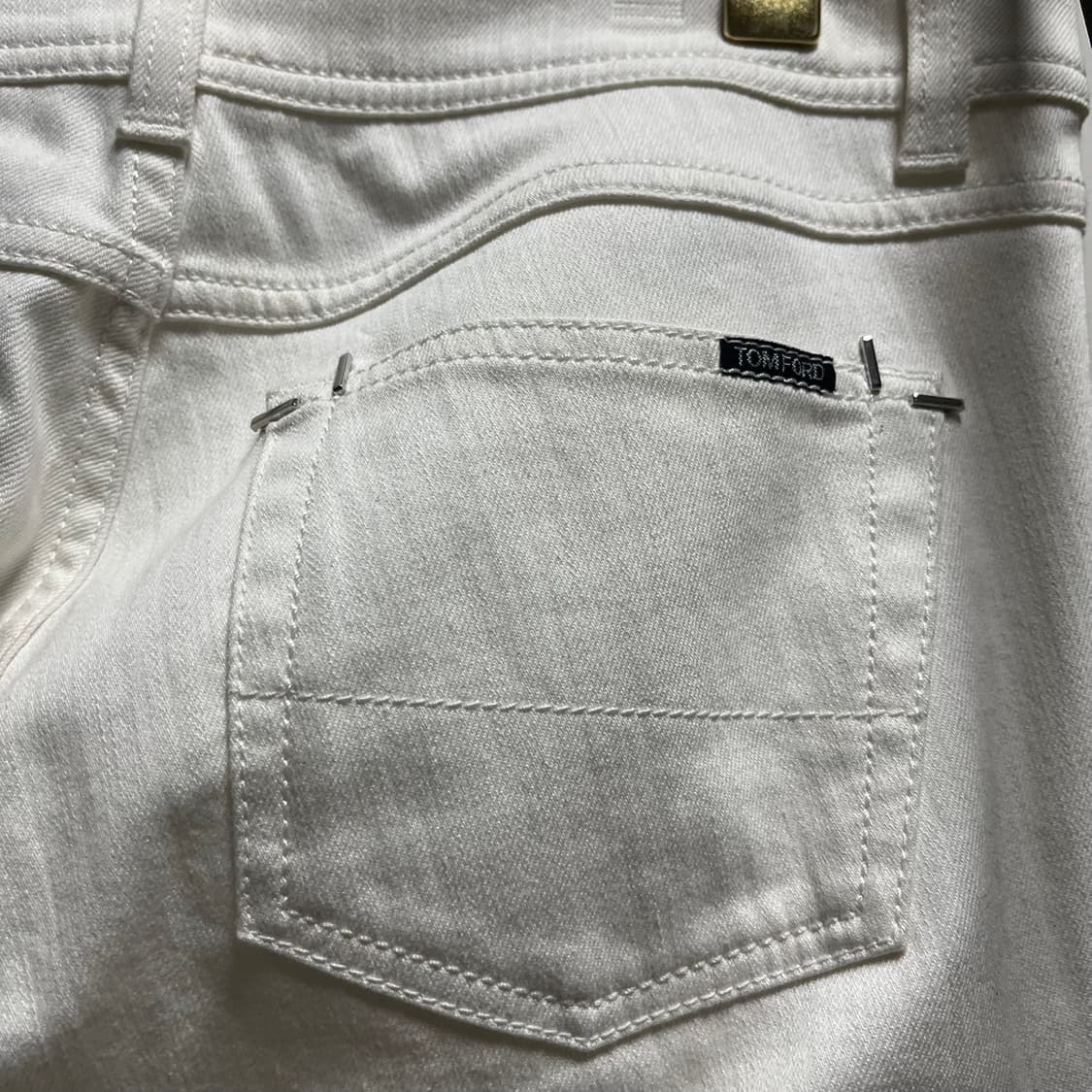 정품 32) 톰포드 스키니 슬림 사이드 지퍼 화이트 진 데님 상품이미지4