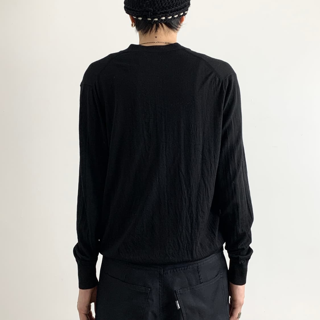 프라다 블랙 울 가디건 상품이미지3