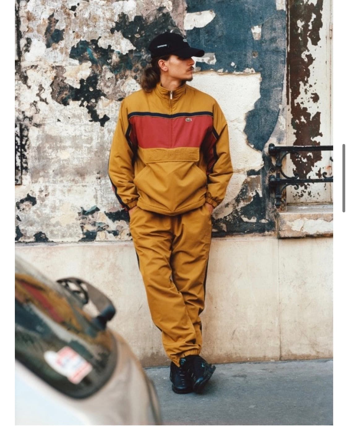 [L] 슈프림 x 라코스테 퍼피 하프집 풀오버 블랙 상품이미지5