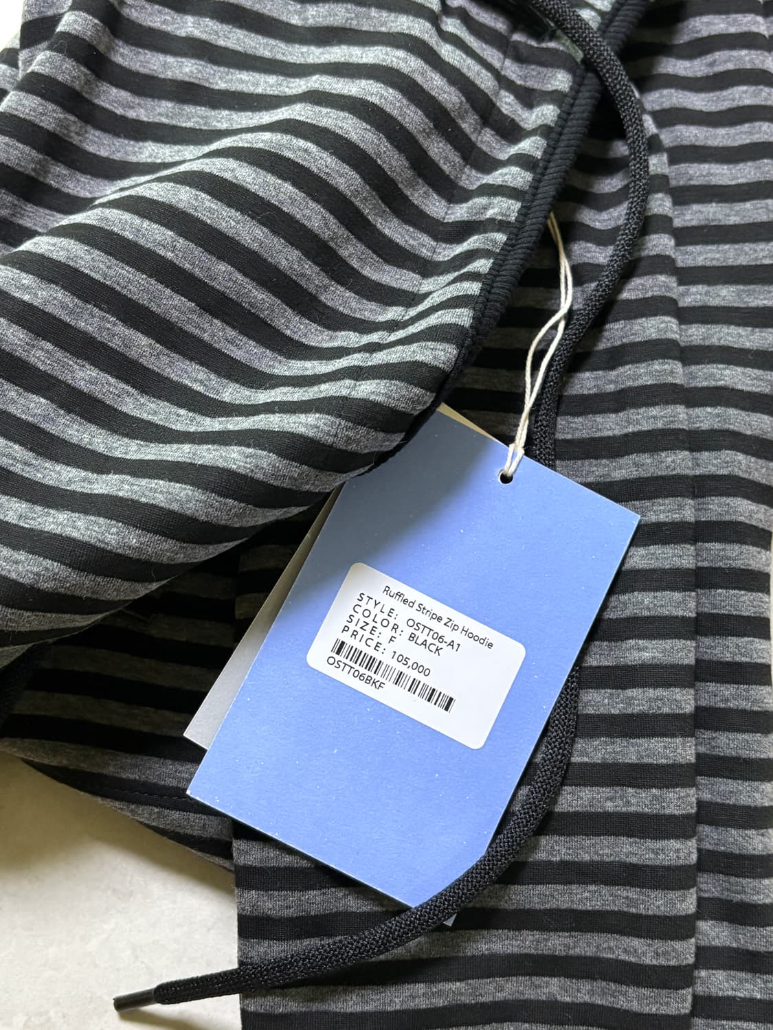 타입서비스 Ruffled Stripe Zip Hoodie 스트라이프 상품이미지4