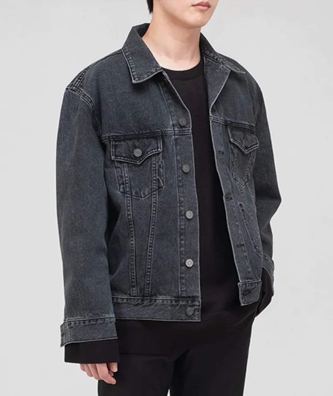브랜디드 흑청 데님 자켓 상품이미지3